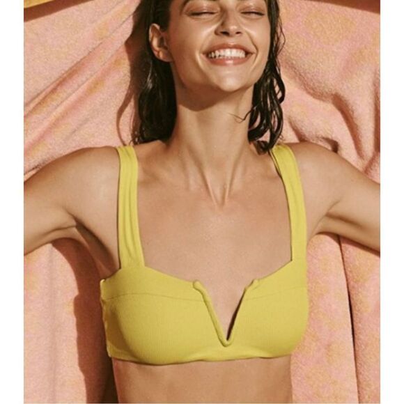 New. L*SPACE yellow bikini top. Large. Retails $99 - Picture 4 of 11